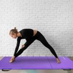 BalanceFrom 6x2 Feet 3-Panel Folding Gymnastics Mat – 2-Inch Thick Pad with Vinyl Surface and Carrying Handles for Tumbling, Yoga, Pilates, Home Workouts, and Martial Arts