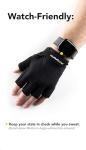 Fitgriff® Workout Gloves (Padded) for Men & Women - Fingerless Gym Gloves for Weight Lifting, Training - Full Palm Protection (Black, Size 8)