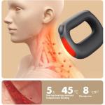 Xquyk Deep Tissue Percussion Muscle Massage Gun: with Heat, Adjustable Intensity and Speed, Super Quiet, USB-C Rechargeable, Portable, Pain Relief for Athletes and Everyone, Ideal Gift（Black）