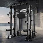 RitFit Buffalo Smith Machine, Power cage with LAT-Pull Down System & Cable Crossover System, All-in-One Squat Rack for Home Gym, Power Rack