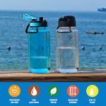 Fanhaw 32 Oz Clear Tritan Water Bottle with Chug Lid, BPA-free, Wide Mouth, Leak Proof - for Gym, Travel, Home, School, Office (Clear&White)