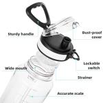 Fanhaw 32 Oz Clear Tritan Water Bottle with Chug Lid, BPA-free, Wide Mouth, Leak Proof - for Gym, Travel, Home, School, Office (Clear&White)