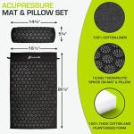 ProsourceFit Acupressure Mat and Pillow Set for Back/Neck Pain Relief and Muscle Relaxation, Large - Black/Black