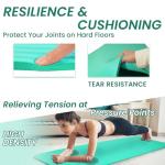 Fitvids Yoga Mat, 1/2-Inch Extra Thick High Density Exercise Mat, Anti-Tear Exercise Yoga Mat with Carrying Strap, Suitable for Various Yoga Exercises, Aqua