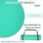 Fitvids Yoga Mat, 1/2-Inch Extra Thick High Density Exercise Mat, Anti-Tear Exercise Yoga Mat with Carrying Strap, Suitable for Various Yoga Exercises, Aqua