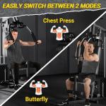 GarveeLife Home Gym Machine System with 100 LBS Weight Stack, Multifunctional Weight Machine, Full Body Workout Station Exercise Equipment, All in One Home Gym with Pulley System for Strength Training