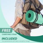 Fitvids Yoga Mat, 1/2-Inch Extra Thick High Density Exercise Mat, Anti-Tear Exercise Yoga Mat with Carrying Strap, Suitable for Various Yoga Exercises, Aqua