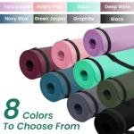 Fitvids Yoga Mat, 1/2-Inch Extra Thick High Density Exercise Mat, Anti-Tear Exercise Yoga Mat with Carrying Strap, Suitable for Various Yoga Exercises, Aqua