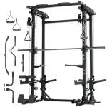 Major Fitness Drone3 Smith Machine, All-in-One Home Gym Power Rack with Cable Crossover, Pull-Up Bars, T-Bar & Squat Station, Heavy-Duty Full-Body Workout for Strength Training, Black