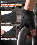 SIMARI Breathable Workout Gloves for Men & Women, Weight Lifting Gloves with Padded, Grip, Full Palm Protection, Gift for Gym Exercise, Cycling, Weightlifting Training, Fitness, Black, Size M