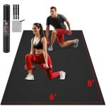 GymCope Extra Large Exercise Mat, 10'x6'/9'x6'/8'x6'/7'x5'/6'x4'(8mm) Thick Workout Mat for Home Gym & Garage Flooring, Shoe-Friendly, High-Density, MMA, HIIT, Weight Lifting, Cardio&Strength