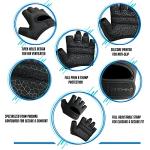 RYMNT Minimal Weight Lifting Gloves,Short Micro Workout Gloves Grip Pads with Full Palm Protection & Extra Grip for Men Women Weightlifting,Gym,Exercise Training.BK-Large