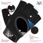 BEAST RAGE Workout Gloves for Men and Women, Fingerless Weight Lifting Gloves with Palm Protection Padding, Breathable and Lightweight Gym Glove for Weightlifting, Cycling Pull Up (Black, L)