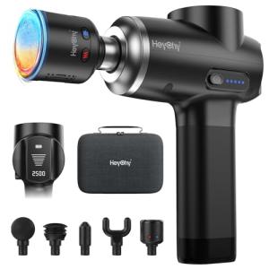 HEYCHY Percussion Massage Gun Deep Tissue with Heat and Cold, Portable Handheld Muscle Massager, Percussion Back Body Masajeador 12mm Amplitude for Athletes, Runner, Gifts for Men Women