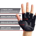 Harbinger Women's Pro Gloves with Vented Cushioned Leather Palm for Weightlifting, Training, Fitness, and Gym Workouts Medium