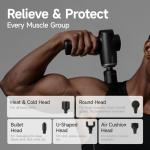 HEYCHY Percussion Massage Gun Deep Tissue with Heat and Cold, Portable Handheld Muscle Massager, Percussion Back Body Masajeador 12mm Amplitude for Athletes, Runner, Gifts for Men Women
