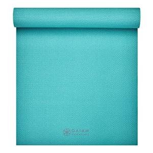 Gaiam Essentials 1/4" Thin (6mm) Yoga & Pilates, Fitness & Exercise Mat with Easy-Cinch Carrier Strap Cusion Support For Fitness and Gym Workouts