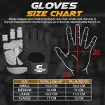 SAWANS Workout Gloves for Men and Women Weight Lifting Gloves Gym Fitness Exercise Cycling Pull ups Microfiber Lightweight Breathable Non-Slip Silicone Padded Palm Grip (Black, Large)