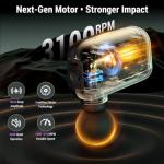 CYBPOK Mini Massage Gun with 10 Massage Heads, Percussion Deep Tissues Handheld Muscle Massager, 8mm Amplitude High-Intensity Massager Gun for Pain Relief for Office Gifts for Her, Home, Athletes