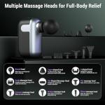 CYBPOK Mini Massage Gun with 10 Massage Heads, Percussion Deep Tissues Handheld Muscle Massager, 8mm Amplitude High-Intensity Massager Gun for Pain Relief for Office Gifts for Her, Home, Athletes