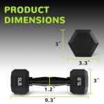 Fitvids Rubber Encased Exercise & Fitness Hex Dumbbell â€“ Hand Weights with Anti-Slip Metal Handle for Home Gym 5LB Pair Black