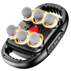 6-Head Massage Gun, Deep Tissue Back Massager with 9 Adjustable Intensities & 9 Modes, Electric Percussion Massager, Gun Tool for Back/Shoulders/Legs/Arms/Neck (6 Head)