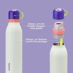 Owala FreeSip Twist Insulated Stainless Steel Water Bottle with Straw for Sports and Travel, BPA-Free, 24-oz, Purple/Green (Minty Horizons)