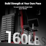 ROBORE Home Gym System with 160LB Weight Stack, Multifunctional All-in-One Workout Station, Full Body Strength Training System