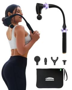 2-in-1 Detachable Percussion Massage Gun with Extension Handle, Back Massager for Pain Relief Deep Tissue Muscle Massager for Arm Shoulder Lower Back Thigh Waist, Gifts for Women , FSA-HSA Eligible