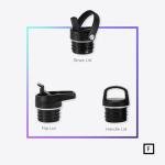 IRON °FLASK Camping & Hiking Hydration Flask with Straw, BPA-Free Insulated Stainless Steel Sports Water Bottle - 24 oz Midnight Black