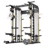 Major Fitness Squat Machine Weight Stack Set with Cable Crossover System, Multi-Function Squat Rack Power Cage, Heavy-Duty Fitness Equipment for Strength Training and Full-Body Workouts