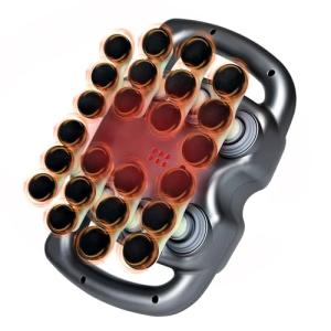 HYUVCX 24 Head Massage Gun Set, Massage Gun Deep Tissue Portable with 9 Modes 99 Intensities, Red Light Massager for Legs, Waist, Neck, Back, Buttocks Muscles Pain Relief (Gray)