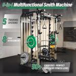 Major Fitness Squat Machine Weight Stack Set with Cable Crossover System, Multi-Function Squat Rack Power Cage, Heavy-Duty Fitness Equipment for Strength Training and Full-Body Workouts