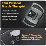 HYUVCX 24 Head Massage Gun Set, Massage Gun Deep Tissue Portable with 9 Modes 99 Intensities, Red Light Massager for Legs, Waist, Neck, Back, Buttocks Muscles Pain Relief (Gray)