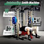 Major Fitness Squat Machine Weight Stack Set with Cable Crossover System, Multi-Function Squat Rack Power Cage, Heavy-Duty Fitness Equipment for Strength Training and Full-Body Workouts