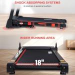 Auto Incline Treadmill, 18" Wide Belt, 350lb Capacity, 3HP, 0.5-10 MPH, Cushioning System Treadmill for Home