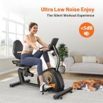 Goimu Recumbent Exercise Bike, Stationary Bikes for Home Magnetic Recumbent Bike with Adjust Seat for Adults Seniors, 300LB Capacity & 8-level Resistance, LCD Monitor and Heart Rate Handle