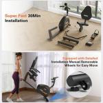 Goimu Recumbent Exercise Bike, Stationary Bikes for Home Magnetic Recumbent Bike with Adjust Seat for Adults Seniors, 300LB Capacity & 8-level Resistance, LCD Monitor and Heart Rate Handle