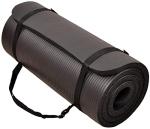 BalanceFrom Fitness GoYoga All Purpose 71 x 24 x 1 Inch Extra Thick Anti Tear High Density Non-Slip Exercise Yoga Mat with Carrying Strap, Black