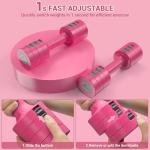 Sportneer Adjustable Dumbbells Hand Weights Set: 5 lb Dumbbell Set of 2 Each 2lb 3lb 4lb 5lb Free Weights Fast Adjust Weight 4 In 1 Weights Dumbbells Set for Women Men Home Gym Exercise Training