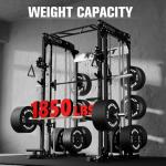 RitFit M1 Pro SmithMachine with Cable Crossover System, Multi-Function Squat Rack Power Cage for Home Gym, Power Rack and Packages Black（bp260 Package）