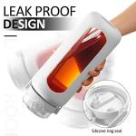 BLUEGO 64oz Glass Water Bottles with Straw Time Marker Half Gallon Large Motivational Water Bottle with Silicone Sleeve 2 Liter Large Glass Water Jug for Gym, Sports& Workout, Daily, White