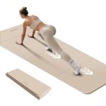Foldable Yoga Mat Extra Wide & Long,Thin yoga mat (75" x 31" x 0.24"), Non-Slip Exercise Mat for Yoga, Pilates, Home Workouts, Portable Fitness Mat with Double-Sided Grip, Multi-Purpose Workout Mat for Gym, Travel (Cream)