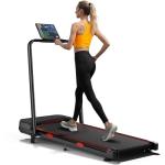 Incline Walking Pad Treadmill with Folding Slope, Larger Screen Display, 300+lb Capacity Weight Under Desk Treadmills for Small Space, Home, Office, Compact Treadmill Work for Smart APP