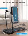 Incline Walking Pad Treadmill with Folding Slope, Larger Screen Display, 300+lb Capacity Weight Under Desk Treadmills for Small Space, Home, Office, Compact Treadmill Work for Smart APP