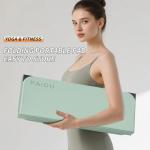 PAIDU Foldable Fitness Yoga Mat | 2/5" (10MM) Extra Thick | SGS Certified Non-Slip TPE | 76x26" Extra Long-Wide | Portable & Easy Store | for Yoga, Pilates, Home Gym & Full-Body Workouts (Matcha green + black)