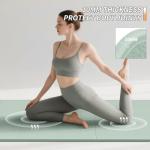 PAIDU Foldable Fitness Yoga Mat | 2/5" (10MM) Extra Thick | SGS Certified Non-Slip TPE | 76x26" Extra Long-Wide | Portable & Easy Store | for Yoga, Pilates, Home Gym & Full-Body Workouts (Matcha green + black)