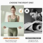 PAIDU Foldable Fitness Yoga Mat | 2/5" (10MM) Extra Thick | SGS Certified Non-Slip TPE | 76x26" Extra Long-Wide | Portable & Easy Store | for Yoga, Pilates, Home Gym & Full-Body Workouts (Matcha green + black)