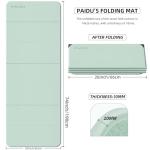 PAIDU Foldable Fitness Yoga Mat | 2/5" (10MM) Extra Thick | SGS Certified Non-Slip TPE | 76x26" Extra Long-Wide | Portable & Easy Store | for Yoga, Pilates, Home Gym & Full-Body Workouts (Matcha green + black)