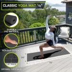 ProsourceFit Classic Yoga Mat 1/8” (3mm) Thick, Extra Long 72-Inch Lightweight Fitness Mat with Non-Slip Grip for Yoga, Pilates, Exercise